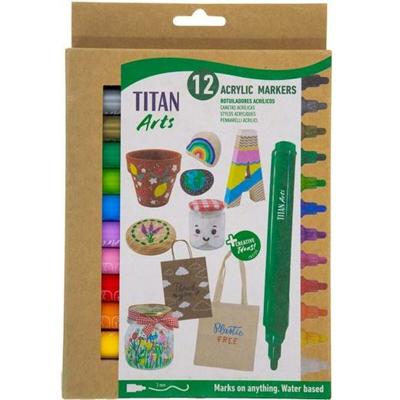 Set Viltstiften Titan Arts Multicolour 12 Onderdelen