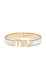 Miu Miu bracelet émaillé à plaque logo - Blanc