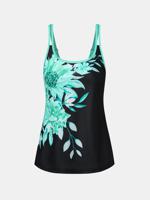 Women's Sexy Push Up Slim Belly Cover Floral Boxer Split Tankini