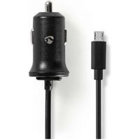 Auto-oplader | 2,4 A | Vaste kabel | micro-USB | Zwart