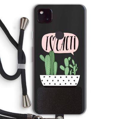 I love cacti: Pixel 4a 5G Transparant Hoesje met koord