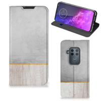 Motorola One Zoom Book | Wallet Case | Wood Concrete