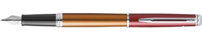 Waterman vulpen met fijne punt Hémisphère Vermillon met palladium detail