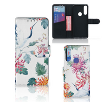 Alcatel 1S 2020 Telefoonhoesje met Pasjes Bird Flowers - thumbnail