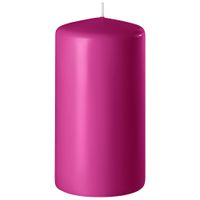 1x Kaarsen fuchsia roze 6 x 8 cm 27 branduren sfeerkaarsen   - - thumbnail