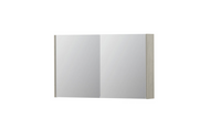 INK SPK1 spiegelkast met 2 dubbel gespiegelde deuren, stopcontact en schakelaar 100 x 14 x 60 cm, krijt wit - thumbnail