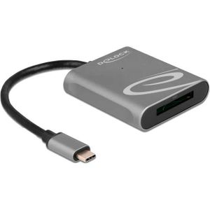 DeLOCK 91741 geheugenkaartlezer USB 3.2 Gen 1 (3.1 Gen 1) Type-C Zwart, Grijs