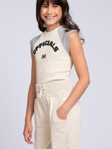 Nik&Nik zomer sweat broek meisjes - taupe - Ivy