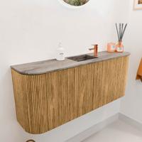 Toiletmeubel Mondiaz Joya Dlux | 103.2 cm | Meubelkleur Oak | Faye wastafel Oza Wasbak Midden | 1 kraangat