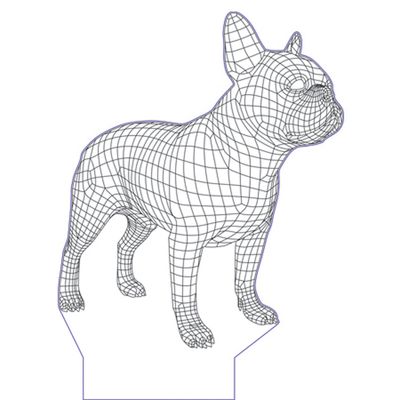 3D LED LAMP - Franse Bulldog - Ontwerp-zelf.nl