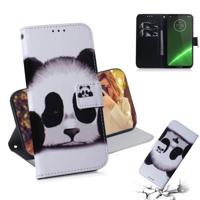 Panda patroon gekleurde tekening horizontale Flip lederen case voor Motorola Moto G7/Moto G7 Plus met houder & kaartsleuven & portemonnee