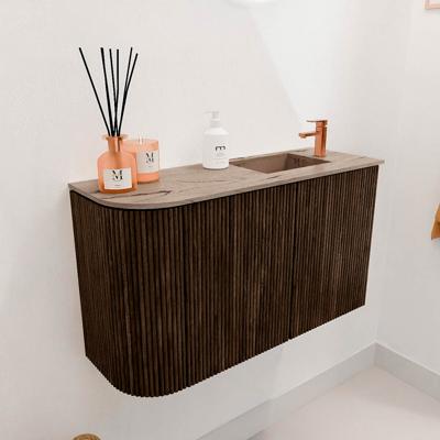 Toiletmeubel Mondiaz Joya Dlux | 71.6 cm | Meubelkleur Walnut | Faye wastafel Arena Wasbak Rechts | 1 kraangat