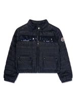 Moncler Enfant doudoune à logo appliqué - Bleu