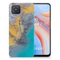 OPPO Reno4 Z | A92s TPU Siliconen Hoesje Marble Blue Gold - thumbnail