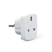 Gembird A-AC-UKEU-001 netstekker adapter Type G (VK) Type F Wit Gembird A-AC-UKEU-001 netstekker adapter Type G (VK) Type F Wit