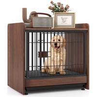 Hondenkrat voor Kleine en Middelgrote Honden Binnen Hondenkrat met Verwijderbare Lade Industriële Stijl Hondenhok Bijzettafel