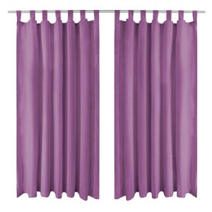 VidaXL Micro-satijnen gordijnen met lussen 140x225 cm lila 2 st