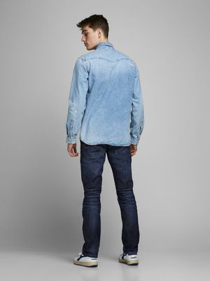 JACK & JONES JEANS INTELLIGENCE regular fit jeans JJICLARK JJORIGINAL blue denim