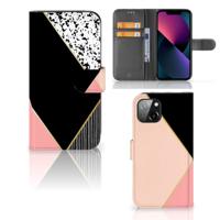 Apple iPhone 13 | Book Case | Zwart Roze Vormen