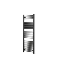 Vipera Kanza enkele handdoekradiator 50 x 150 cm centrale verwarming mat zwart zij- en middenaansluiting 679W