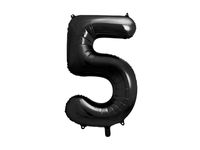 Folieballon Cijfer 5 Zwart (86cm)