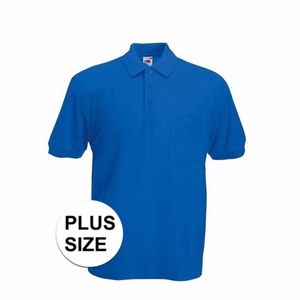 Grote maat kobaltblauw poloshirt korte mouw voor heren