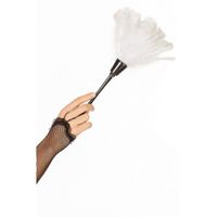 Witte veren plumeau - Carnaval verkleed artikelen - Dienstmeisje accessoires   -