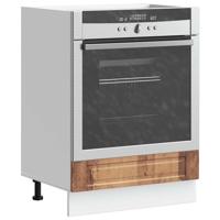 Ovenkast "Porto" bewerkt hout oud houtkleurig