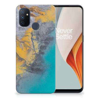 OnePlus Nord N100 | TPU | Siliconen hoesje | Marble Blue Gold
