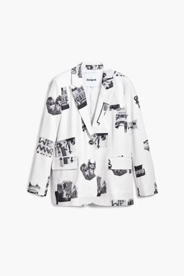 Collage blazer - WHITE - XL