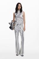 Elastische broek met vervormde strepen - WHITE - XL