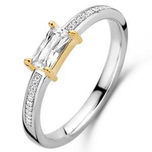 TI SENTO-Milano 12248ZY Ring zilver-zirconia goud-en zilverkleurig-wit Maat 52