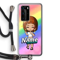 Chibi Maker vrouw: Huawei P40 Pro Transparant Hoesje met koord