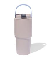 HEMA Drinkbeker met rietje 600ml rvs grijs (grijs)