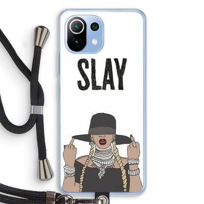 Slay All Day: Xiaomi Mi 11 Lite Transparant Hoesje met koord