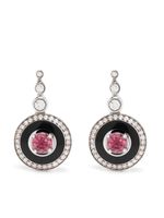 Selim Mouzannar boucles d'oreilles Mina en or blanc 18ct serties de rhodonite - Argent