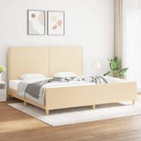 Bedframe zonder matras stof crèmekleurig 200x200 cm