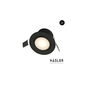 Inbouwspot Häsler Zaragoza Incl. Fase Aansnijding Dimbaar 8.3 cm 4 Watt Warm Wit Mat Zwart Set 1x