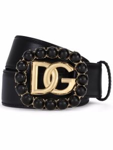 Dolce & Gabbana ceinture en cuir à boucle DG - Noir