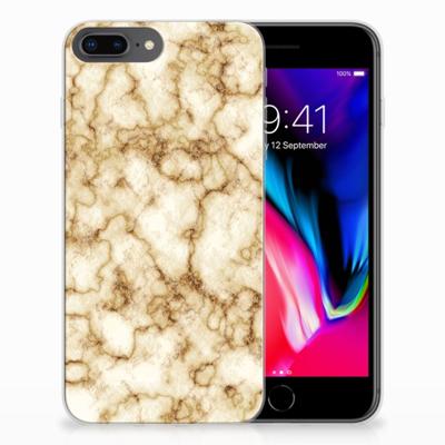 Apple iPhone 7 Plus | 8 Plus | TPU | Siliconen hoesje | Marmer Goud