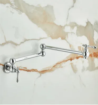 RoyalPour - Luxe Goudkleurige Uitschuifbare Pot Filler Wandkraan