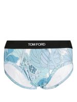 TOM FORD slip imprimé à bande logo - Bleu - thumbnail