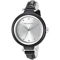Horlogeband Armani Exchange AX4242 Leder Zwart 12mm