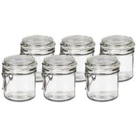 Voorraadpotten/bewaarpotten - 6x - Tarro - 250 ml - glas - met beugelsluiting - D11 x H10 cm