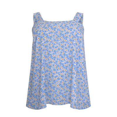 Yoek gebloemde top DAISY lichtblauw/wit/geel Yoek gebloemde top DAISY lichtblauw/wit/geel