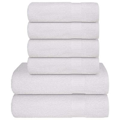 VidaXL 6-delige handdoekenset 360 g/m² 100% katoen wit