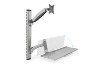 Digitus DA-90354 Monitor-wandbeugel 1-voudig 38,1 cm (15) - 68,6 cm (27) Zwart, Zilver In hoogte verstelbaar, Toetsenbordhouder, Kantelbaar, Zwenkbaar, - thumbnail