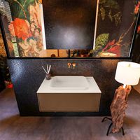 Badkamermeubelset Mondiaz Erin 80 cm met 1 Lade met RIDGE Wastafel Midden Linen Zonder Kraangaten Greeploos Mat Rust