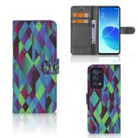 OPPO Reno 6 Pro Plus 5G | Book Case | Abstract Green Blue