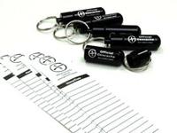 Set 5 x ronde Micro container, zwart + logsheets